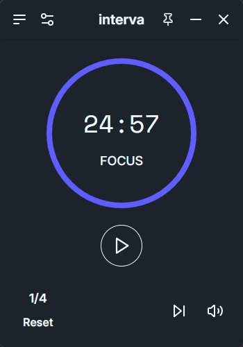 interva main timer interface